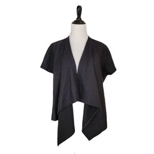 Eileen Fisher wool mohair black short cardigan